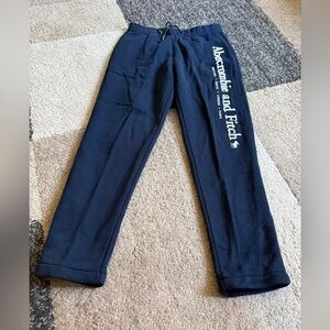 Abercrombie & Fitch Men’s Dark Blue Sweatpants with Logo- medium